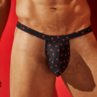 Secret Male SMK022 Flower Laced Thong with Hearts Sensual Men's Underwear