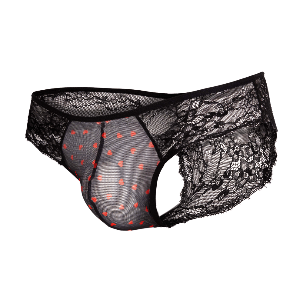 Secret Male SMI078 Flower Laced Bikini with Hearts Alluring Men's