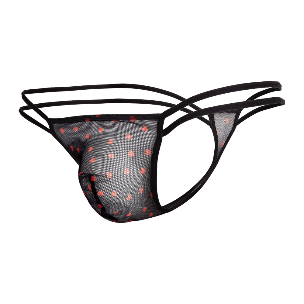 Secret Male SML031 Flower Laced G-String with hearts Modern Male Lingerie