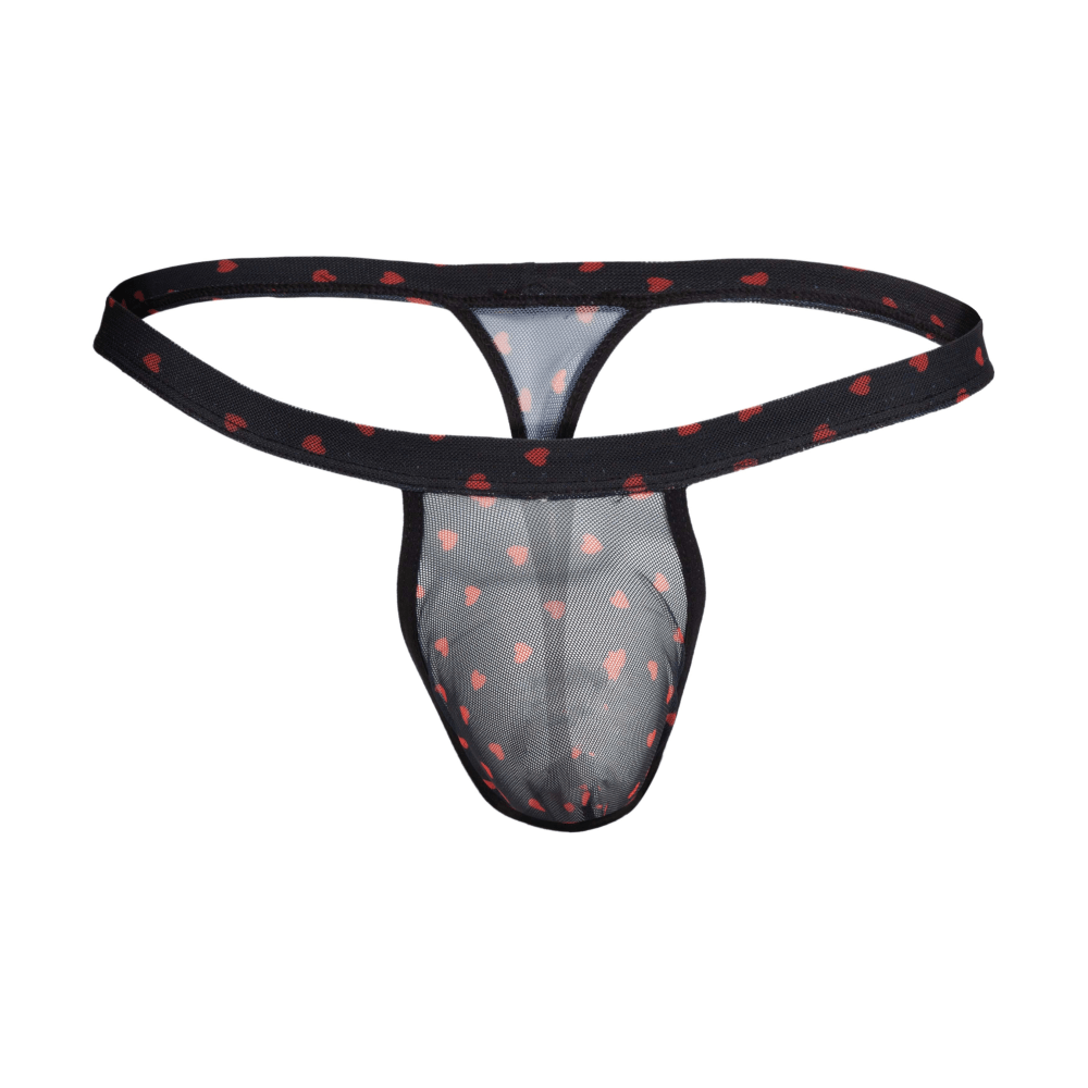 Secret Male SMK022 Flower Laced Thong with Hearts Men's Underwear