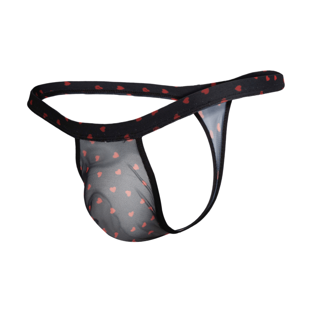 Secret Male SMK022 Flower Laced Thong with Hearts Sexy Men's Underwear Choice