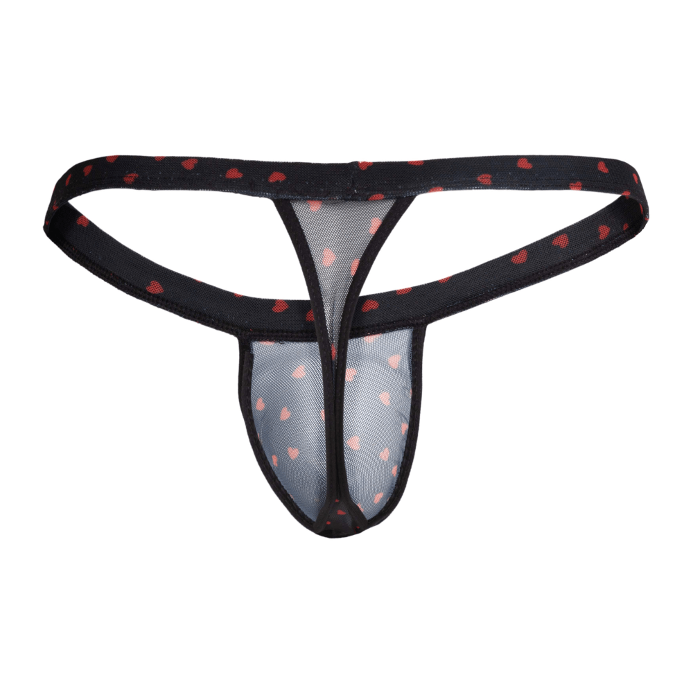 Secret Male SMK022 Flower Laced Thong with Hearts Seductive Men's Undergarment