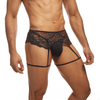 Secret Male SMU007 Flower Laced Peek-a-boo Lingerie with hearts Stylish Men's Intimate Apparel