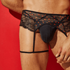 Secret Male SMU007 Flower Laced Peek-a-boo Lingerie with hearts Seductive Men's Undergarment
